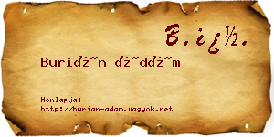 Burián Ádám névjegykártya
